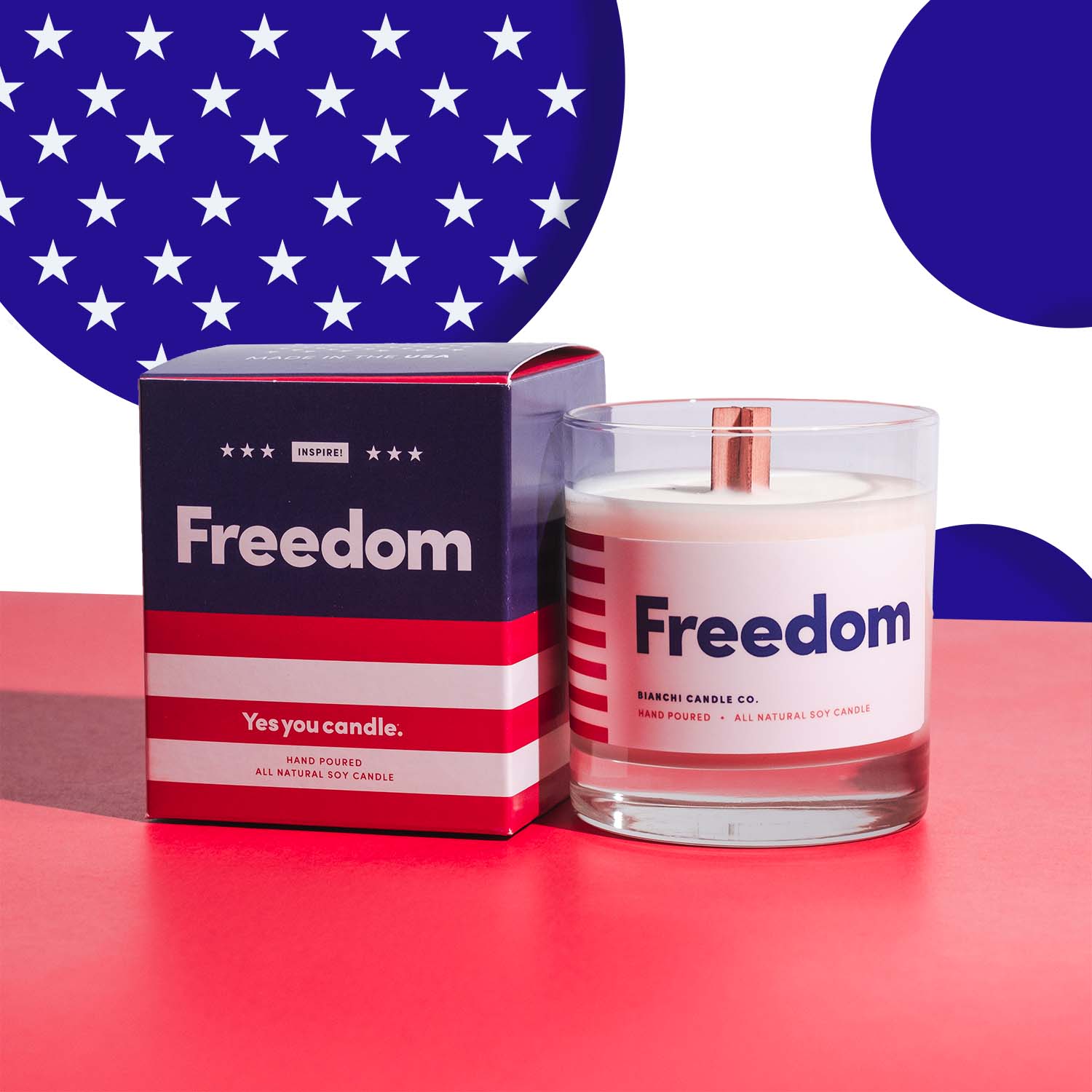 Yes You Candle - Freedom, Inspirational 9.5oz Highly-Scented Soy Candle, Made in USA, Pure Essential Oils, Aromatherapy, 100% PU